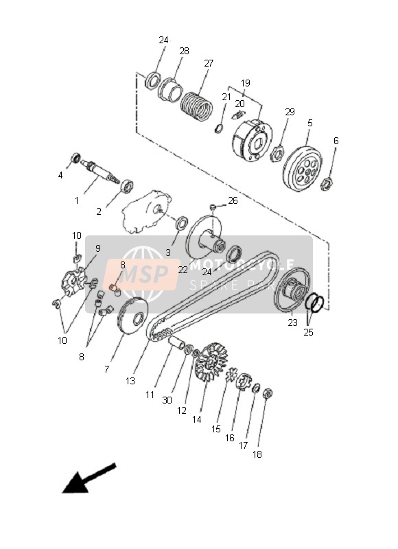 Yamaha CW50 2011 Embrague para un 2011 Yamaha CW50